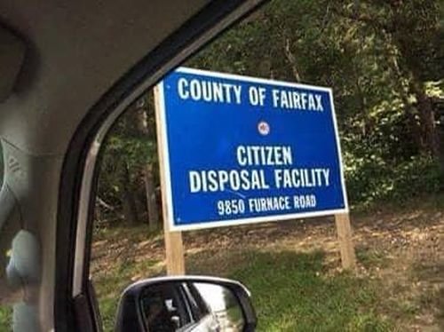 Funny Sign citizen disposal facility