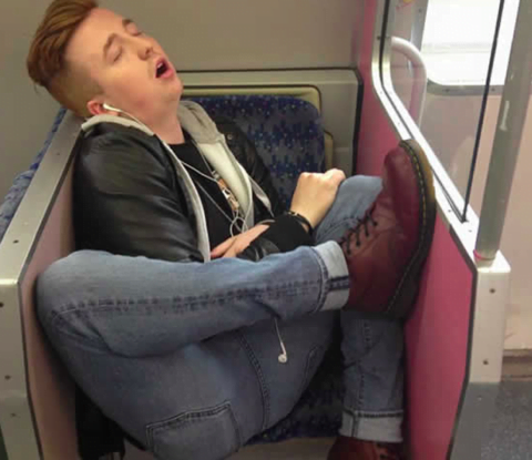 Funny People Fell Asleep Napping In Public Places train