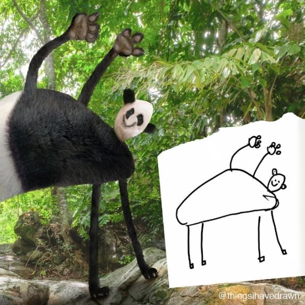 Funny kids' animal drawings