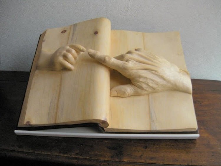 Impressive Wood Carving hands sculpture