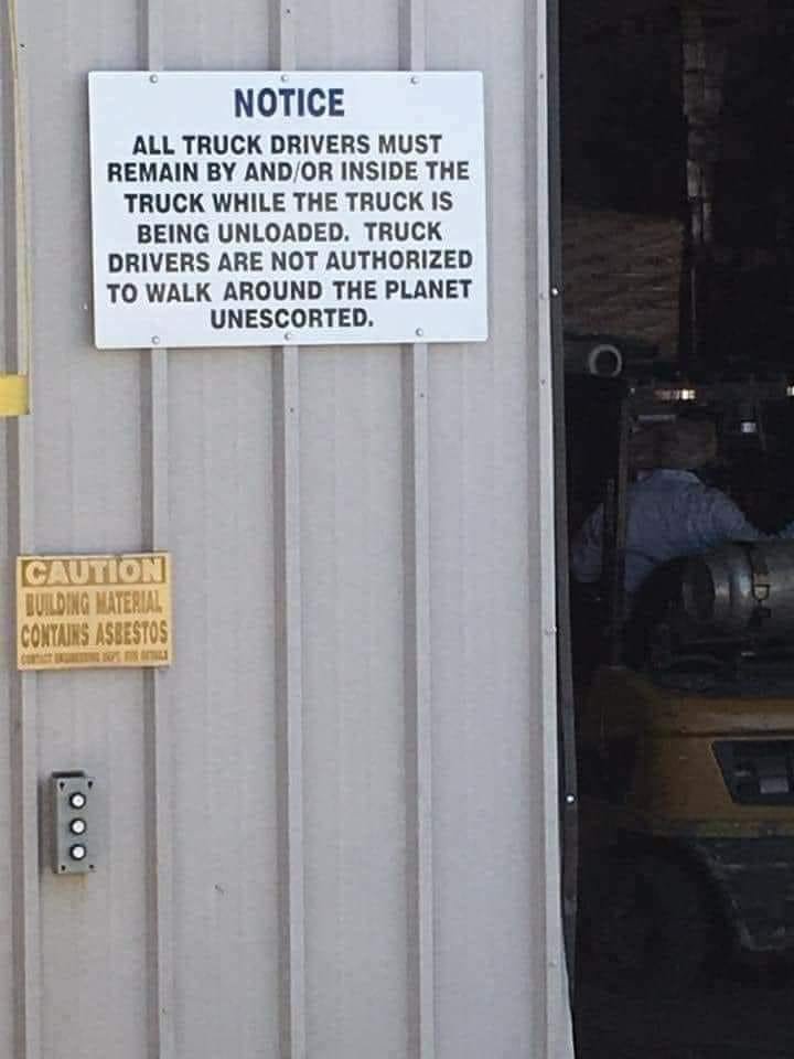 Funny Sign truck drivers