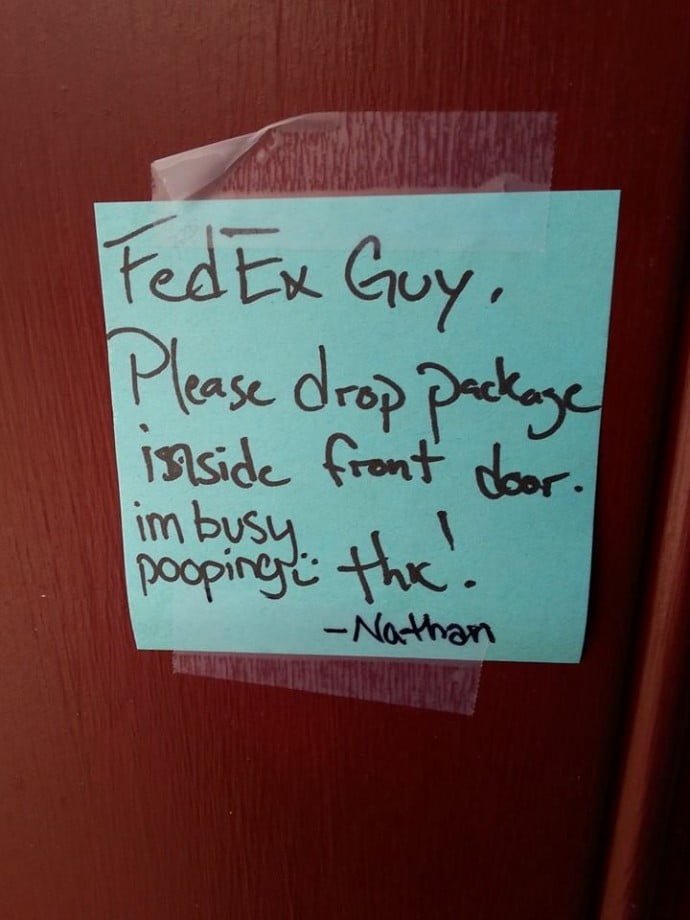 Funny Notes People Left For The Delivery Guys