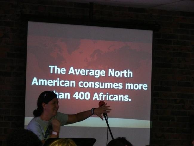 Funny grammar spelling fail The average north american consumes more than 400 africans