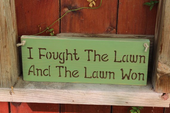 Funny Garden Sign I fought the lawn and the lawn won/
