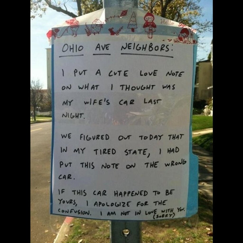 Funny Yard Sign love note