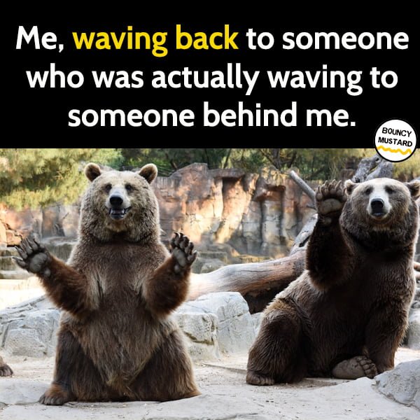 Funny Meme May Me, waving back to someone who was actually waving to someone behind me.
