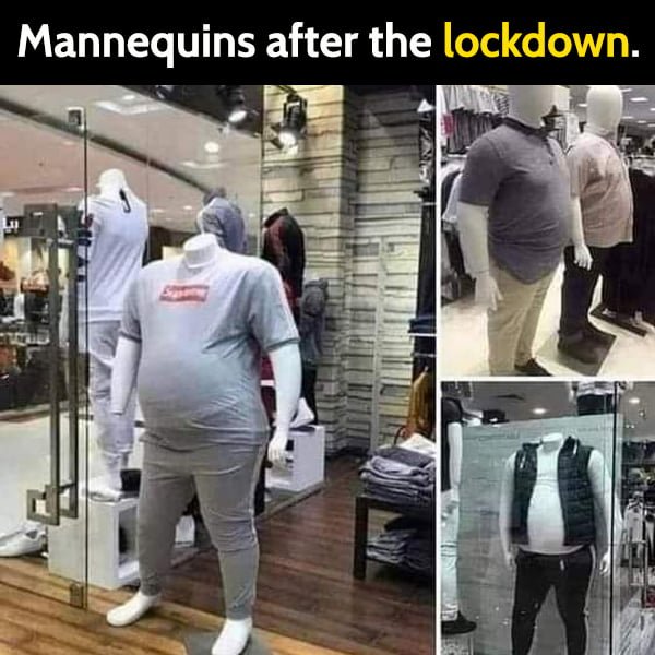 Funny Meme May Fat Mannequins, after the lockdown.
