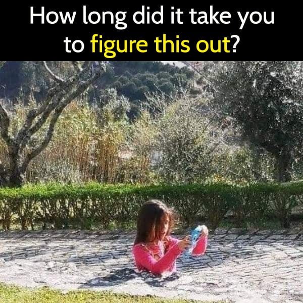 How long did it take you to figure this out? tricky photo no legs girl