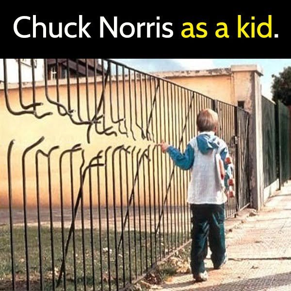 Funny meme June Chuck Norris when he was a kid.