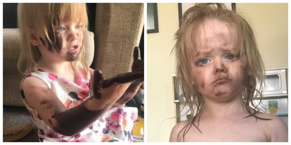 Hilarious children makeup mess