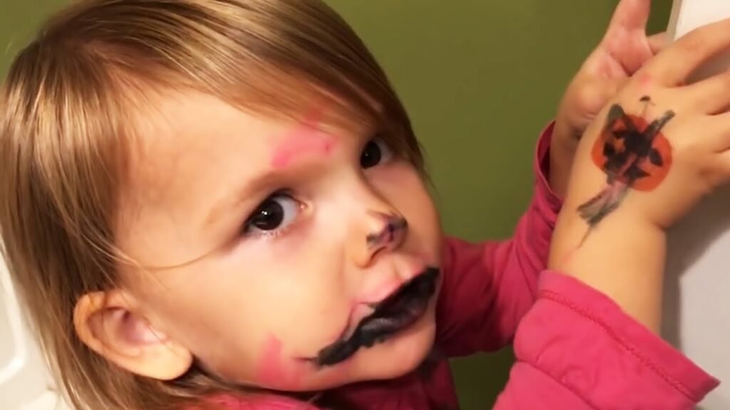 Hilarious children makeup mess