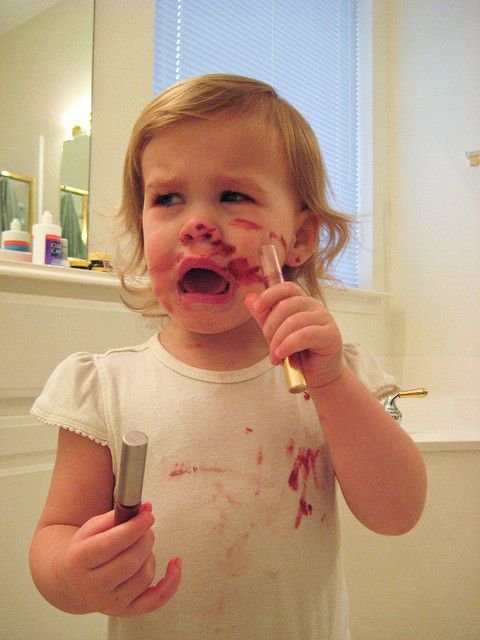 Hilarious children makeup mess