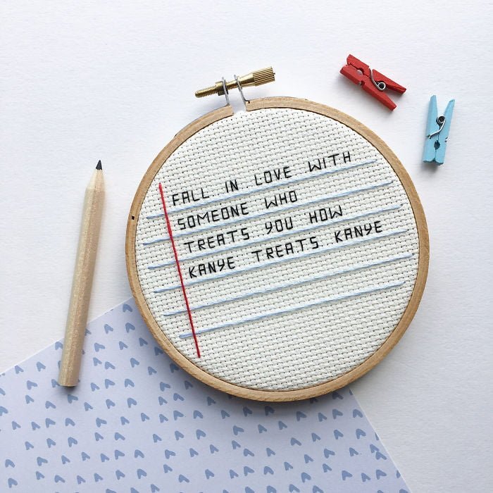 funny embroidery pattern