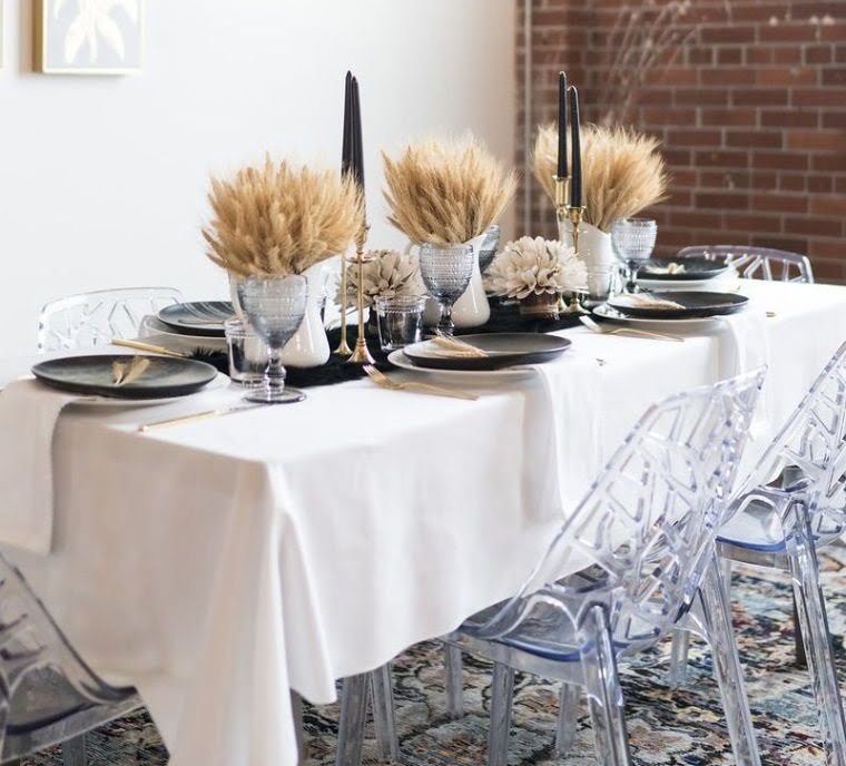 creative dried wheat table decoration