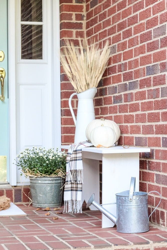 creative dried wheat patio entrance decoration