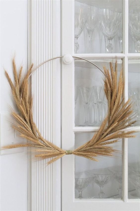 creative dried wheat elegant wreath