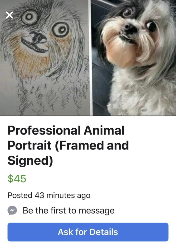 funny marketplace item for sale professional animal portrait