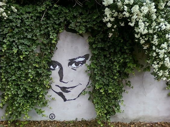 graffiti with tree as afro hair