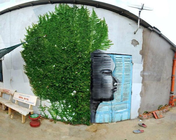 street art graffiti interacts with nature