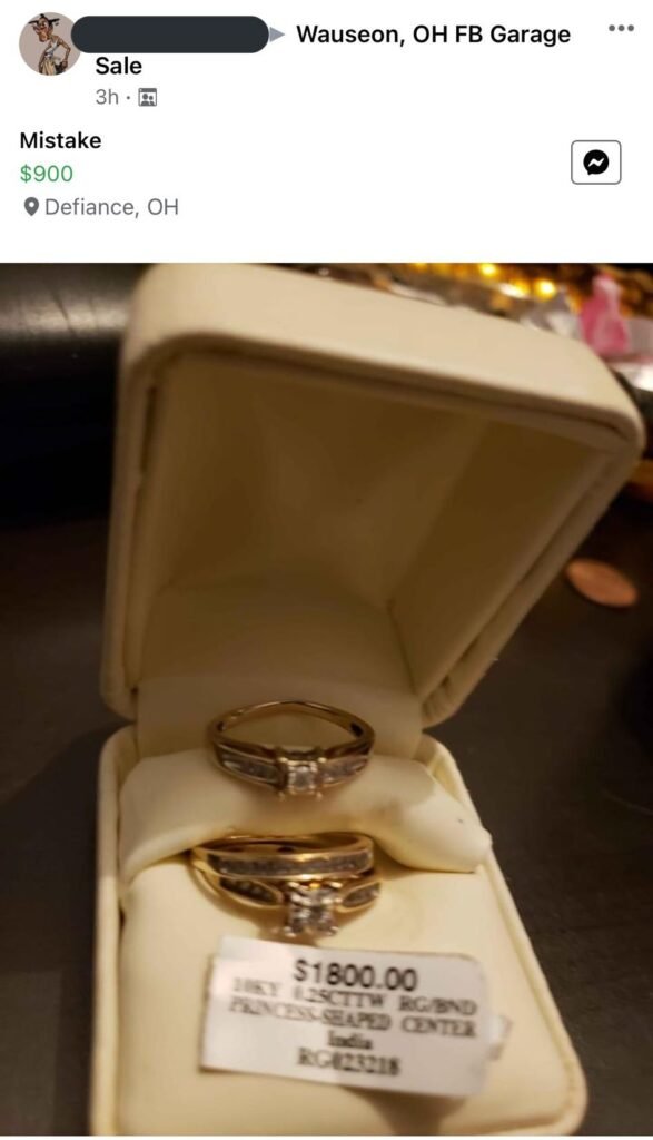 funny marketplace item for sale wedding rings marked mistakes
