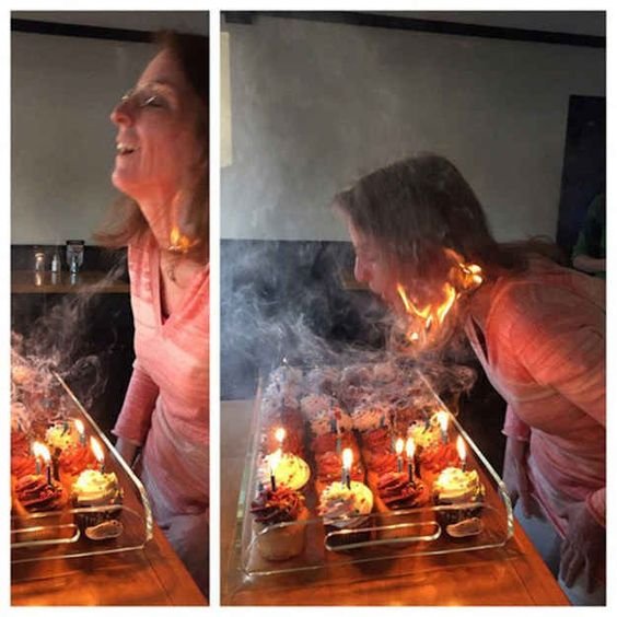 funny birthday fire fail