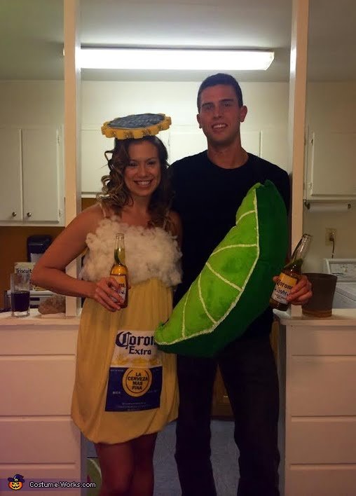 creative couples Halloween costume idea corona and lime