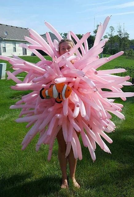 funny DIY children Halloween outfit idea sea anemone