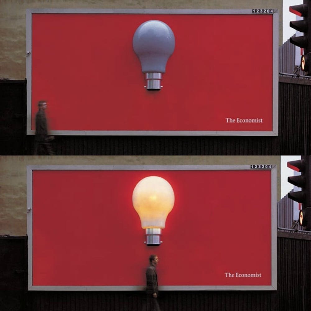 creative ad billboard idea lightbulb