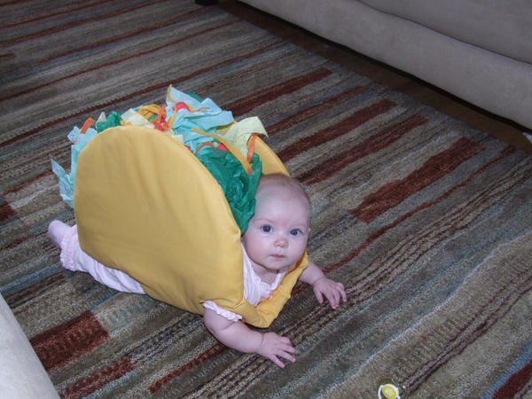 creative baby DIY child Halloween costume idea taco