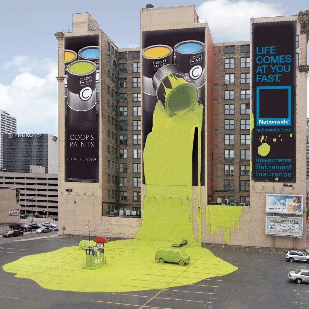 creative ad billboard idea spilled paint