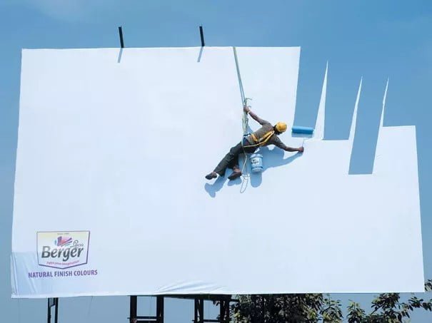 creative ad billboard idea wall paint