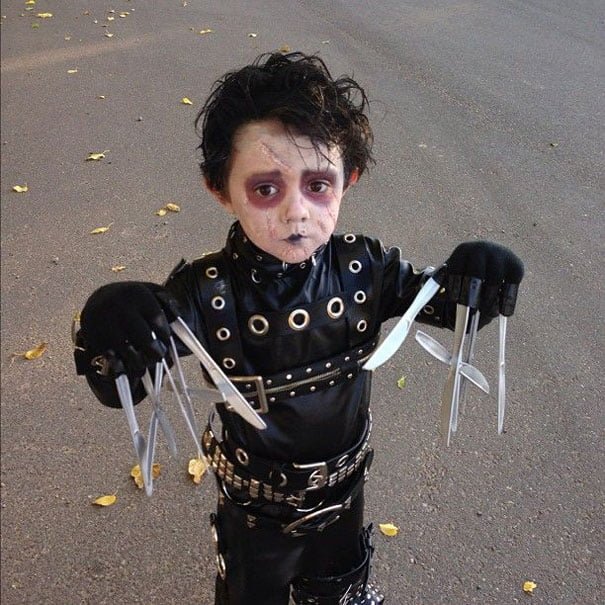 funny DIY children Halloween outfit idea edward scissorhands