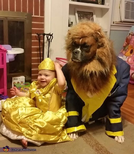baby and dog Halloween couples costume idea