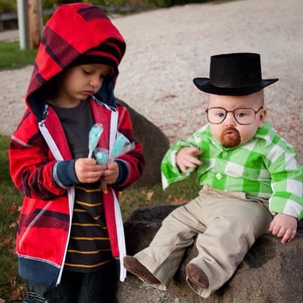 creative baby DIY child Halloween costume idea breaking bad