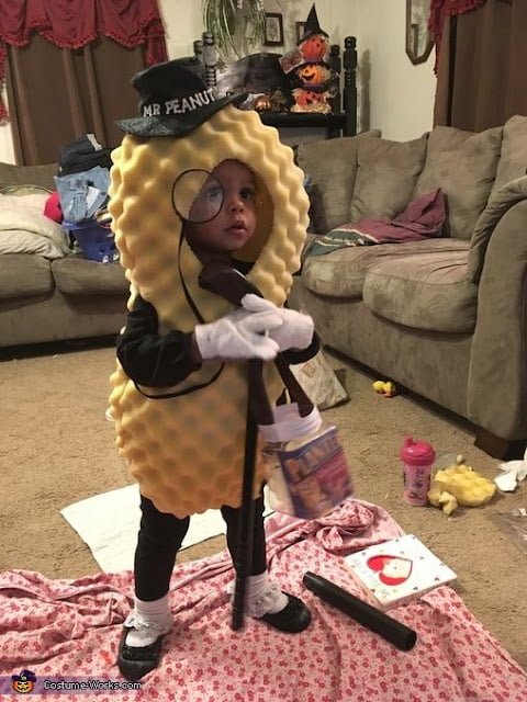 funny DIY children Halloween outfit idea mr peanut