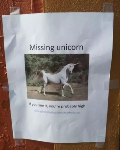 funny sign hilarious poster missing unicorn