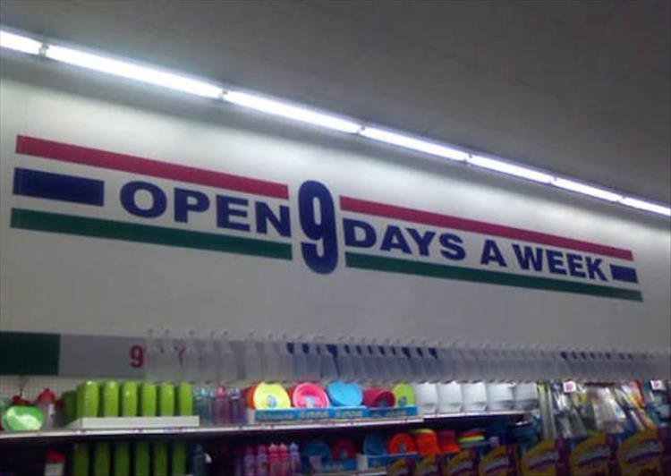 funny supermarket open 9 days a week
