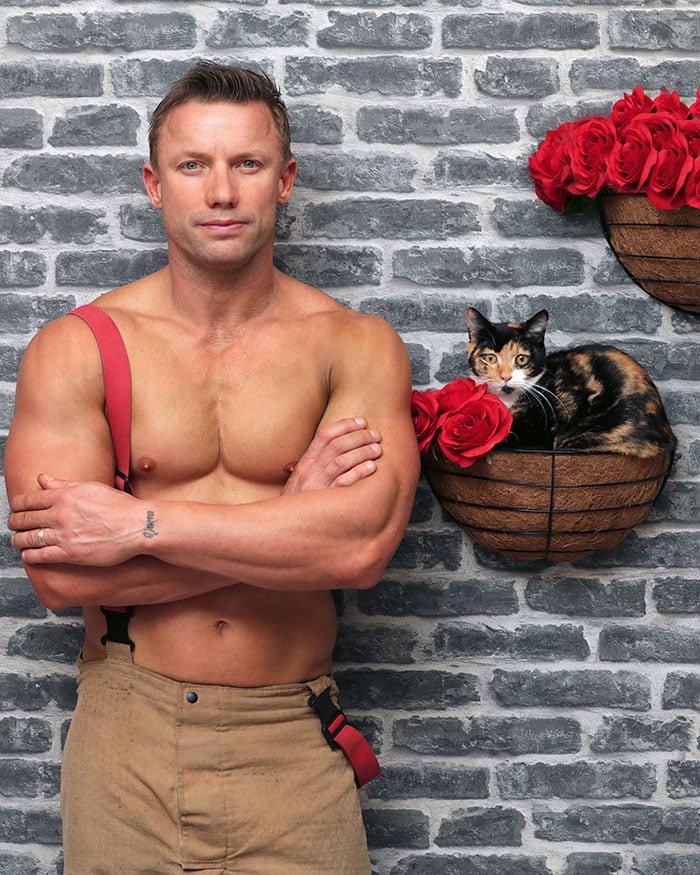 Australian Shirtless Fire Fighters Posing With Animals