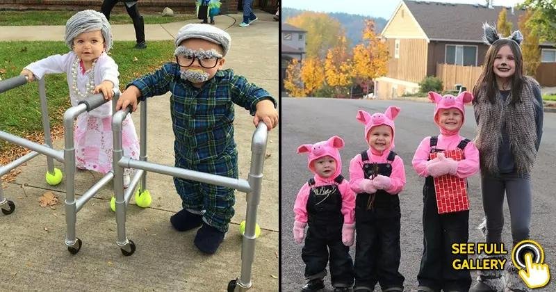 funny matching Halloween costumes for siblings