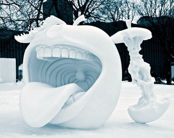 beautiful art snow carving