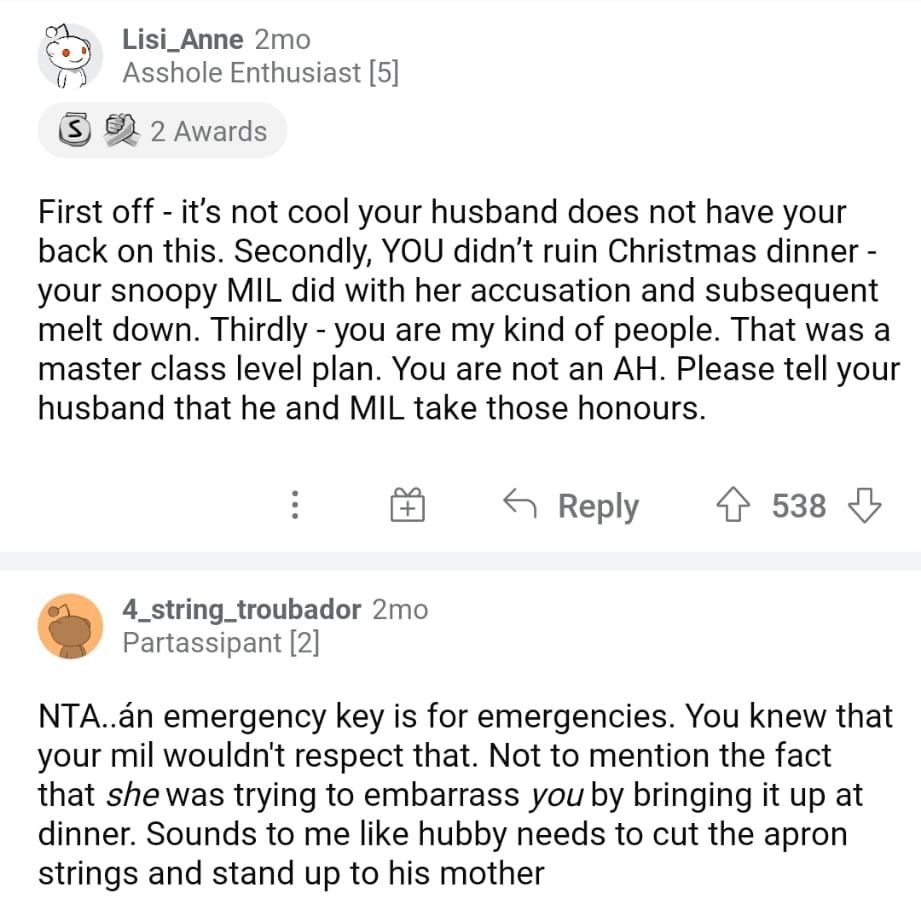 aita story mother in law throws tantrum over fake key