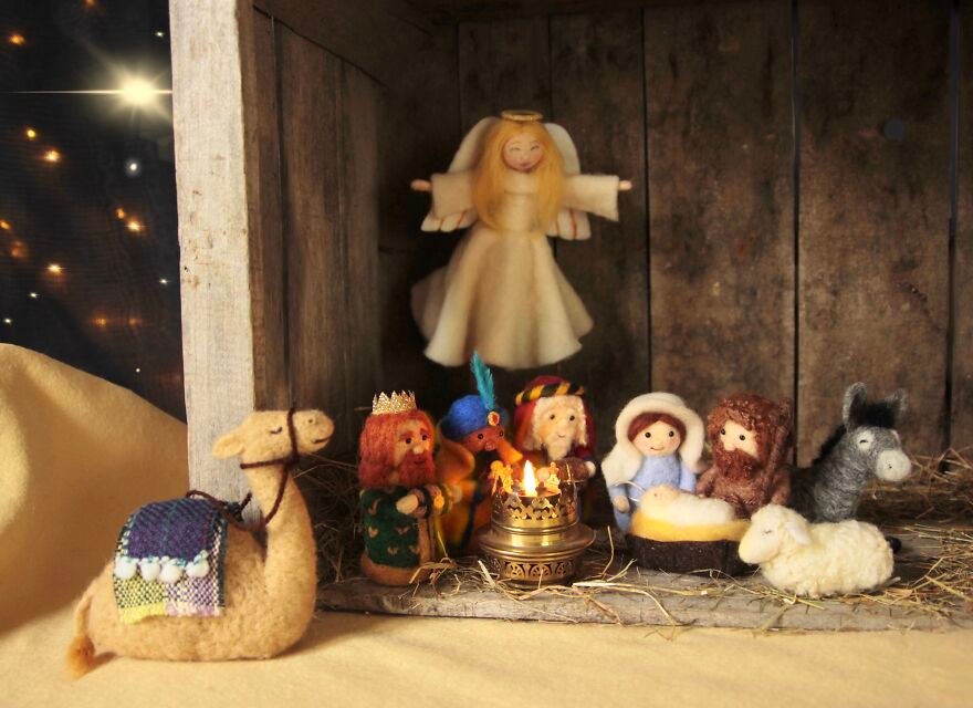 cute handmade needle felted wool ornaments diy christmas tree rachel austin the wishing shed