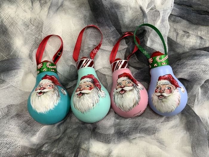 painted light bulbs handmade christmas tree ornaments