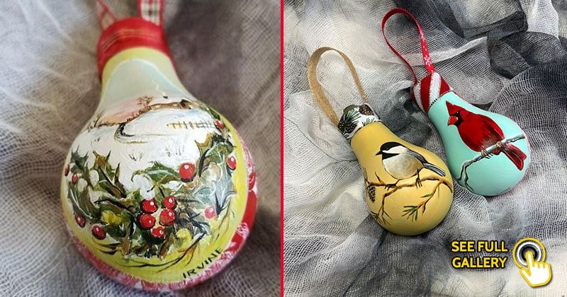 painted light bulbs handmade christmas tree ornaments